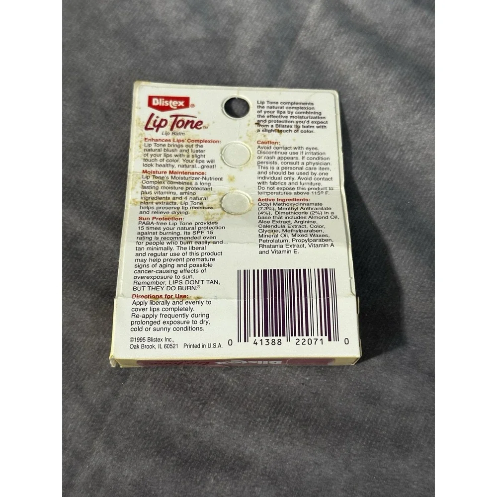 VTG 1996 Blistex Lip Tone Lip Balm Discontinued‎ 0.15 oz New